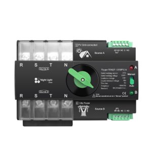 YUANGOU Din Rail 3 phase ATS 4P 63A 100A 125A 230V Dual Power Automatic Transfer Electrical Selector Switch Uninterrupted TOQ7