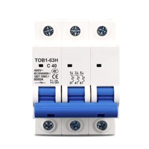 3P AC MCB TOB1-63 C Type 230/400V~ 50HZ/60HZ Mini Circuit Breaker 3A 6A 10A 16A 20A 25A 32A 40A 50A 63A