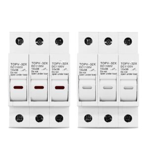 YUANGOU 3P 1100V DC Fuse Holder 10*38mm High Voltage Solar PV TOPV-32X Base Photovoltaic System Protection Protector gPV