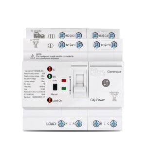 YUANGOU Din Rail ATS L N 220V Small Dual Power Automatic Transfer Electrical Selector Switches Uninterrupted 4P 63A TOQ6