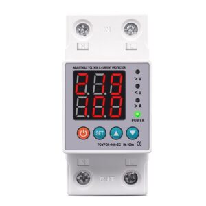 YUANGOU Din Rail 230V 100A Adjustable Over Under Voltage Protective Device Protector Relay Monitor Current Limit protection