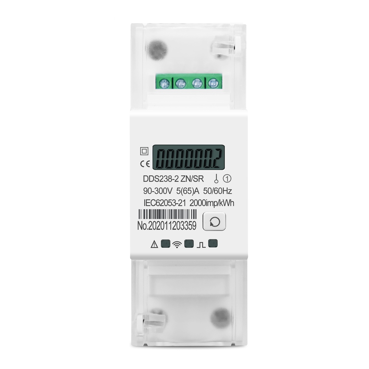 Din Rail Single Phase Multi Function Energy Meter 90-300V Kwh MODBUS-RUT Watt Hour Meter Remote Control ON/OFF by Rs485 65A