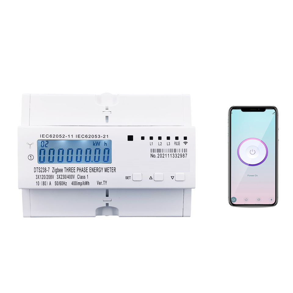 80A 3 Phase Zigbee Gateway Tuya Din Rail WIFI Smart Energy Meter Timer Monitor kWh Meter Wattmeter 3*120V 3*230V