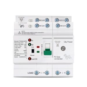 YUANGOU Din Rail PV ATS L N 220V Small Dual Power Automatic Transfer Electrical Selector Switches Uninterrupted 4P 63A TOQ6