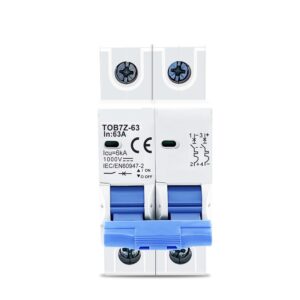 2P DC MCB 1000V Solar Mini Circuit Breaker 3A 6A 10A 16A 20A 25A 32A 40A 50A 63A DC MCB for PV System