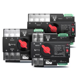 YUANGOU Din Rail 3 Phase 2P3P4P 63A 100A 125A 230V Dual Power Automatic Transfer Electrical Selector Switch Uninterrupted ATS