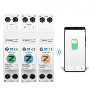 YUANGOU Zigbee 63A 1P+N WIFI Smart Switch Energy Meter Kwh Metering Monitoring Circuit Breaker Timer Relay MCB TUYA Smartlife