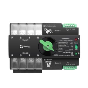 YUANGOU Din Rail 3 phase ATS 4P 63A 100A 125A 230V Dual Power Automatic Transfer Electrical Selector Switch Uninterrupted TOQ7