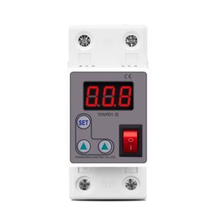 YUANGOU Din Rail 230V 1-63A Adjustable Overcurrent Protective Device Protector Relay Monitor Current Limit