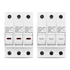 YUANGOU 3P 1100V DC Fuse Holder 10*38mm High Voltage Solar PV TOPV-32X Base Photovoltaic System Protection Protector GPV